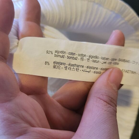 Zara White crop top Stretchy Size Large - Picture 7 of 8